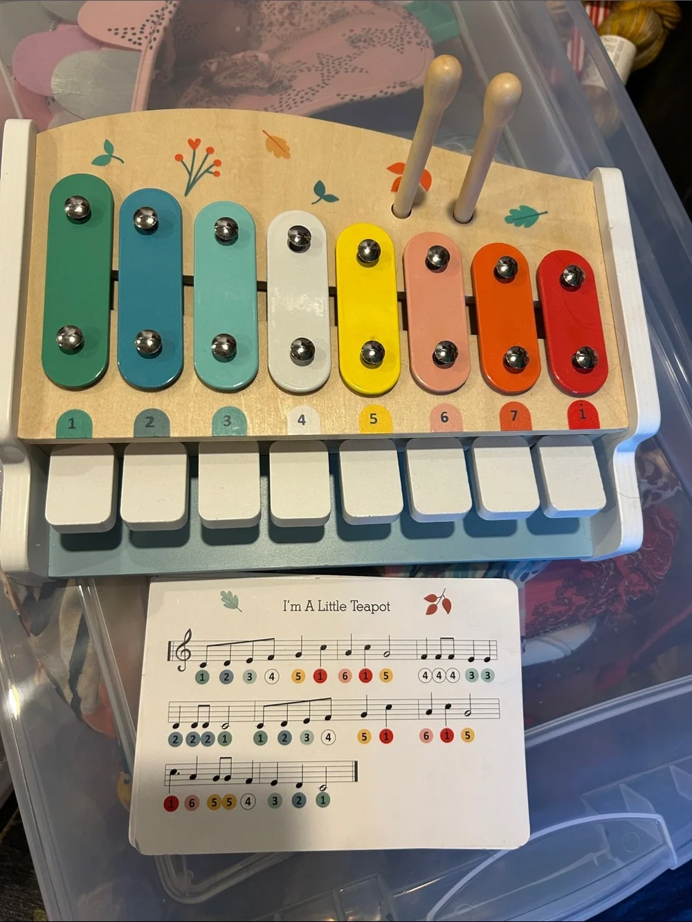 Rainbow Metal-Key Xylophone Piano Toy - Multicolor